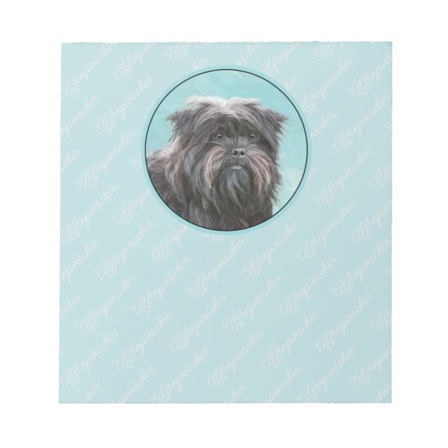 Affenpinscher Painting - Cute Original Dog Art Notepad (Front)