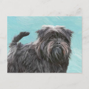 Affenpinscher Painting - Cute Original Dog Art Postcard