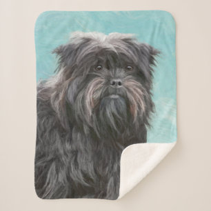 Affenpinscher Painting - Cute Original Dog Art Sherpa Blanket