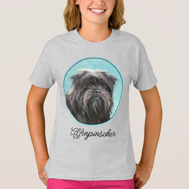 Affenpinscher Painting - Cute Original Dog Art T-S T-Shirt (Front)