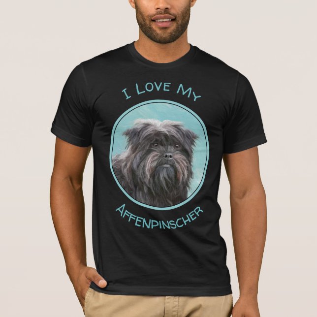 Affenpinscher Painting - Cute Original Dog Art T-Shirt (Front)
