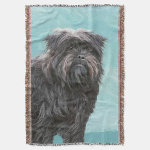 Affenpinscher Painting - Cute Original Dog Art Throw Blanket