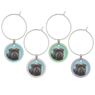 Affenpinscher Painting - Cute Original Dog Art Wine Charm