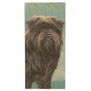 Affenpinscher Painting - Cute Original Dog Art Wood Flash Drive