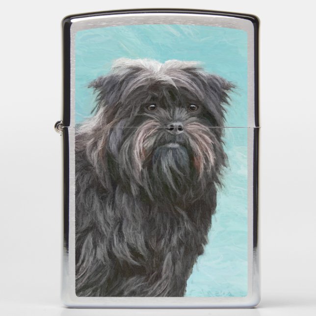 Affenpinscher Painting - Cute Original Dog Art Zippo Lighter (Front)