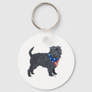 Affenpinscher Patriotic Keychain