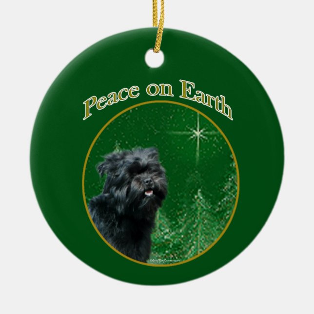Affenpinscher Peace Ceramic Ornament (Front)