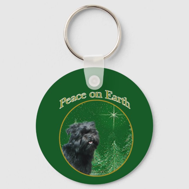 Affenpinscher Peace Keychain (Front)