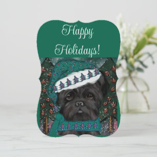 Affenpinscher Santa Card