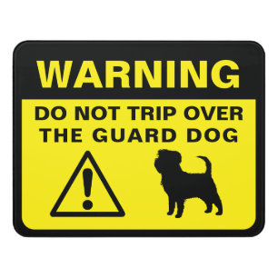 Affenpinscher Silhouette Funny Guard Dog Warning Door Sign