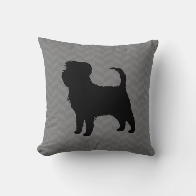 Affenpinscher Silhouette Throw Pillow (Front)