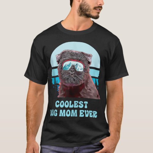 Affenpinscher Skiing Winter Coolest Dog Mom Ever T T_Shirt