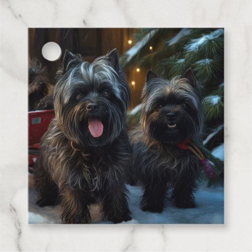 Affenpinscher Snowy Sleigh Ride Christmas Decor Favor Tags