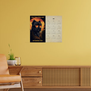 Affenpinscher Sunset Retro Art Calendar 2025 Poster