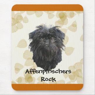 Affenpinscher Tan Leaves Motiff Mouse Pad