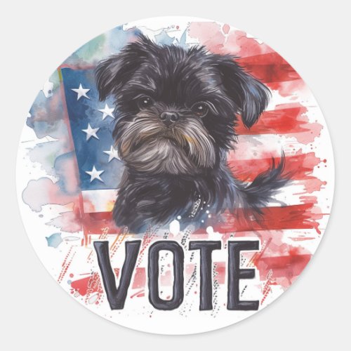 Affenpinscher US Elections Vote Paw_sitive Change Classic Round Sticker