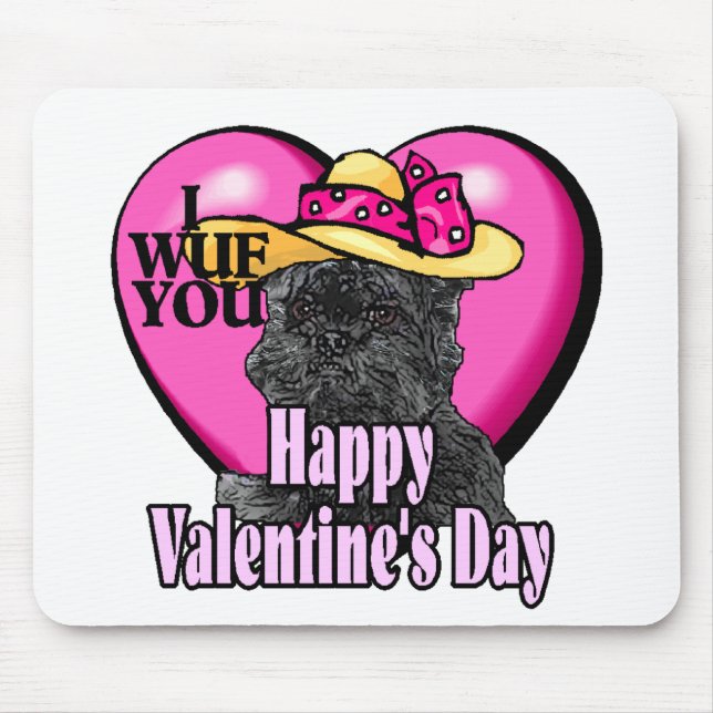 Affenpinscher Valentines Day Mouse Pad (Front)