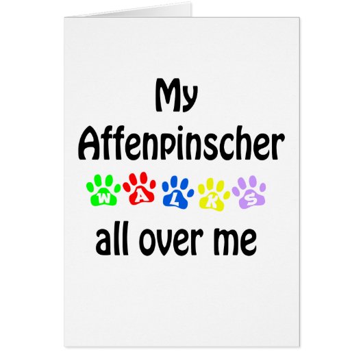 Affenpinscher Walks Design Cards (Front)
