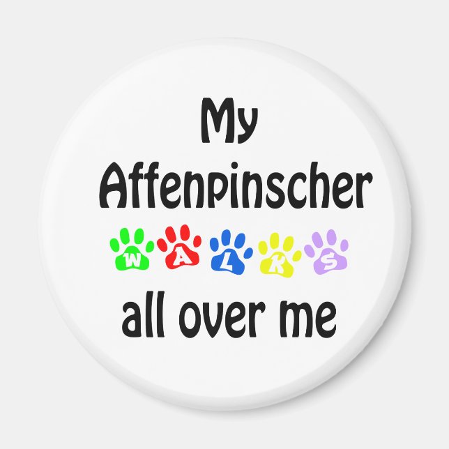 Affenpinscher Walks Design Magnet (Front)