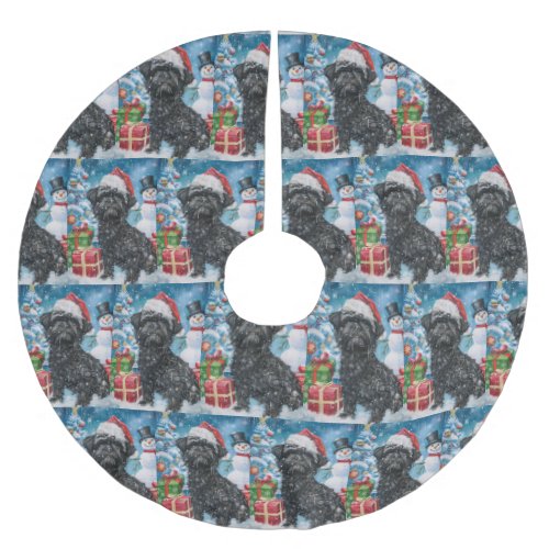 Affenpinscher Winter Wonderland Christmas Joy Brushed Polyester Tree Skirt