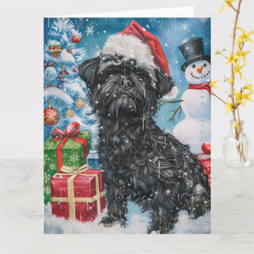 Affenpinscher Winter Wonderland Christmas Joy Card