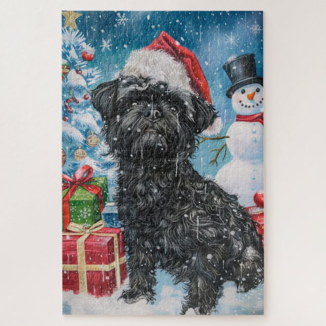 Affenpinscher Winter Wonderland Christmas Joy Jigsaw Puzzle (Vertical)