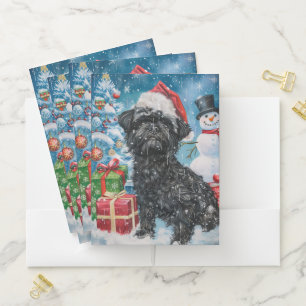 Affenpinscher Winter Wonderland Christmas Joy Pocket Folder