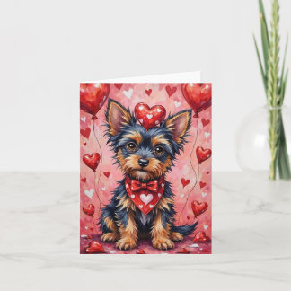 Affenpinscher with Red Hearts Valentine's Day Card