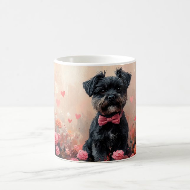 Affenpinscher with Roses - Valentine's Day Coffee Mug (Center)