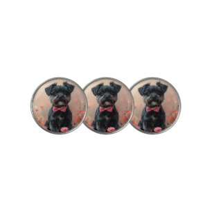Affenpinscher with Roses - Valentine's Day Golf Ball Marker