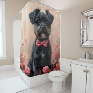 Affenpinscher with Roses - Valentine's Day Shower Curtain