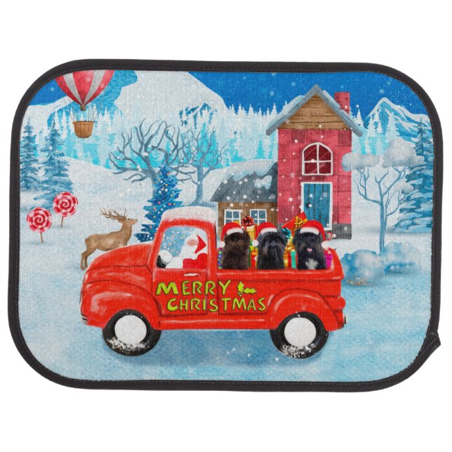 Affenpinschers Dog in Christmas Delivery Truck Car Floor Mat (Rear)