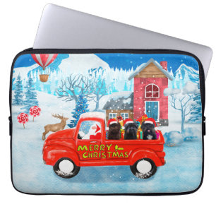 Affenpinschers Dog in Christmas Delivery Truck Laptop Sleeve
