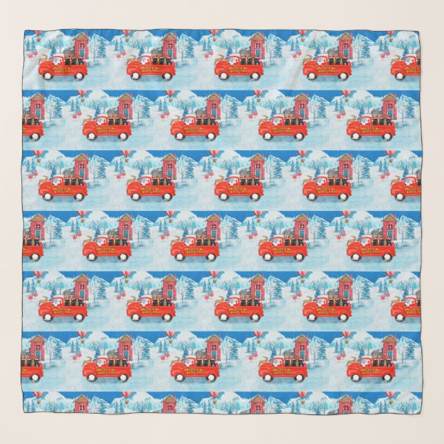 Affenpinschers Dog in Christmas Delivery Truck Scarf (Front)
