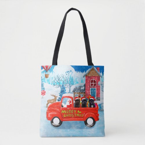 Affenpinschers Dog in Christmas Delivery Truck Tote Bag