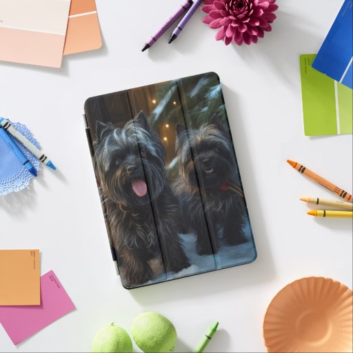 Affenpinscher's Snowy Sleigh Ride Christmas Decor iPad Air Cover
