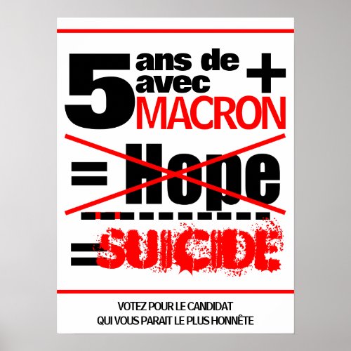 Affiche 5 ans de plus Macron Suicide poster