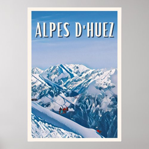 Affiche Alpe dHuez Station de ski  Poster