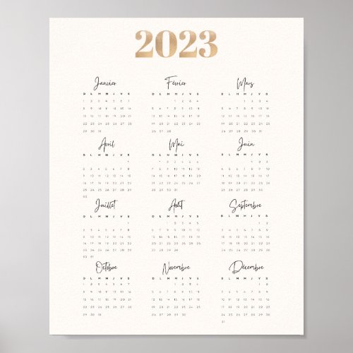 Affiche Calendrier 2023 Poster