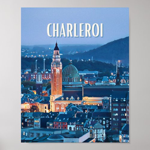 Affiche Charleroi Belgique Photo Vintage  Poster