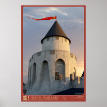 Affiche CHÂTEAU-GAILLARD - Le donjon, au coucher d