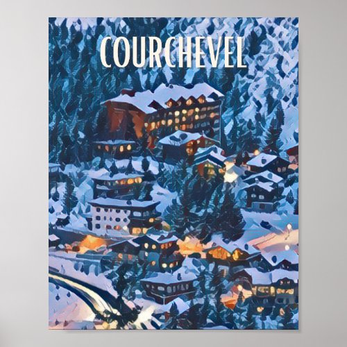 Affiche Courchevel Station de ski  Poster