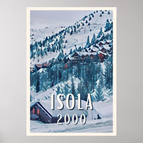 Affiche Isola 2000 Station de ski  Poster