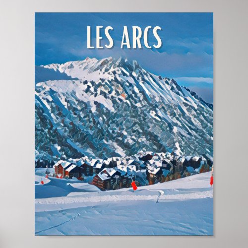 Affiche Les Arcs Station de ski  Poster