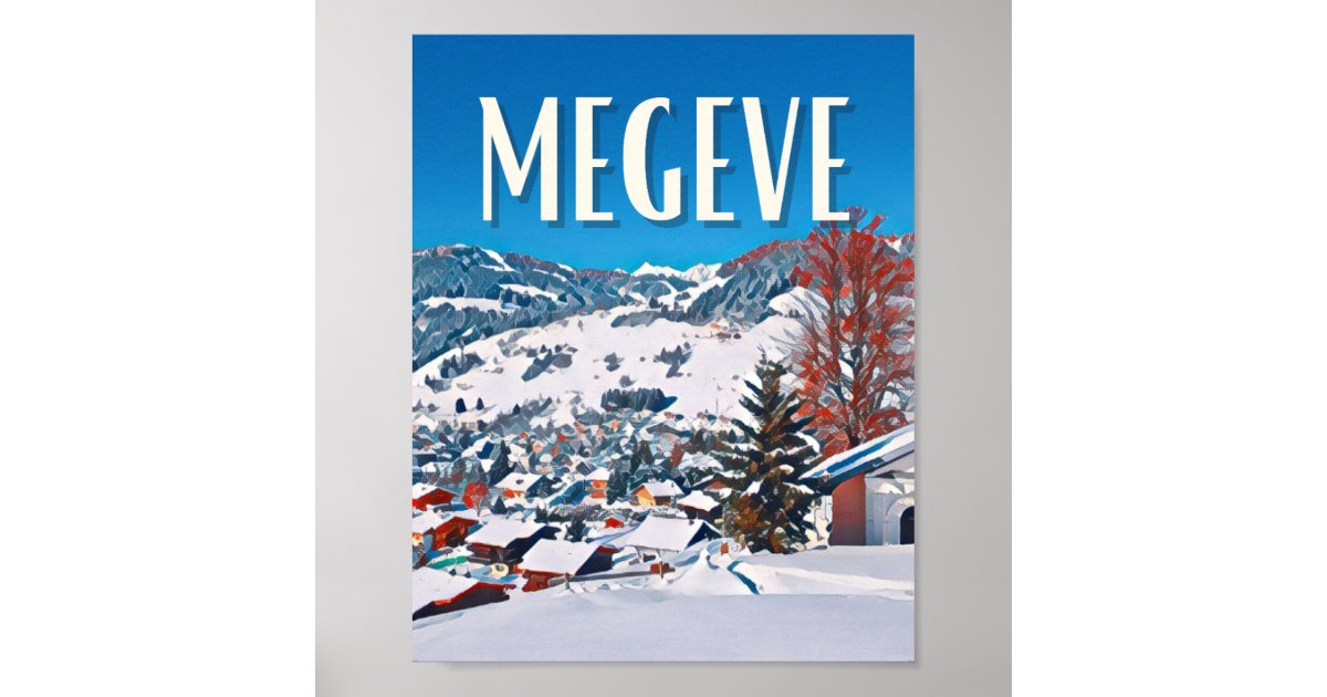 Affiche Megève Station de ski Poster | Zazzle