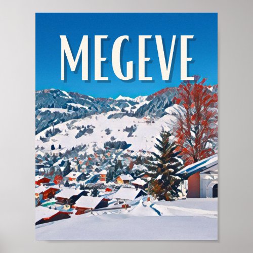 Affiche Megve Station de ski  Poster
