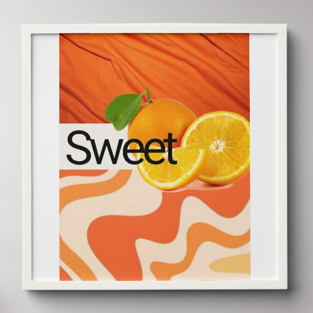 affiche of orange art peel and stick photo tile (Front Set)