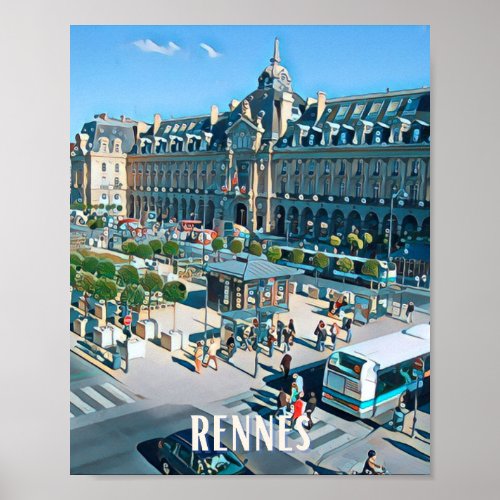 Affiche Rennes Photo Vintage  Poster