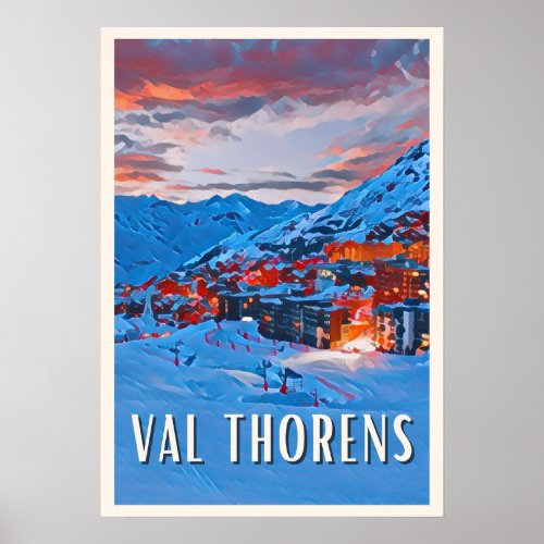 Affiche Val Thorens Station de ski  Poster