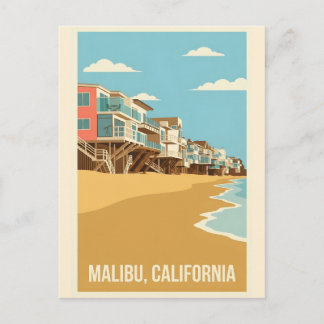 Affiche Vintage Malibu California Postcard